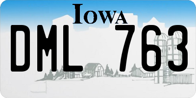 IA license plate DML763