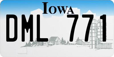 IA license plate DML771