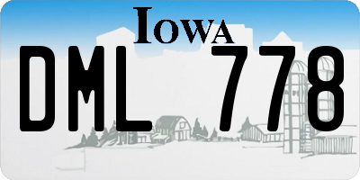IA license plate DML778