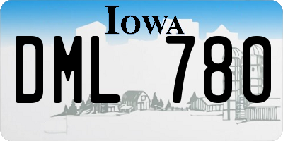 IA license plate DML780