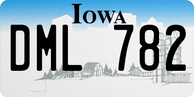 IA license plate DML782
