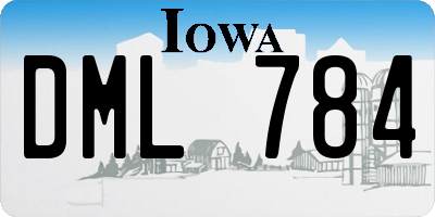 IA license plate DML784