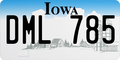 IA license plate DML785