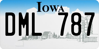 IA license plate DML787