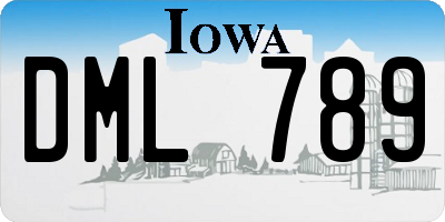 IA license plate DML789