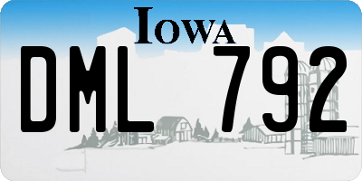 IA license plate DML792