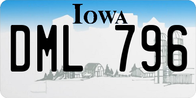 IA license plate DML796