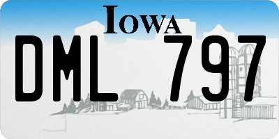 IA license plate DML797