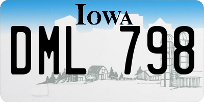 IA license plate DML798