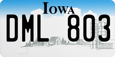 IA license plate DML803