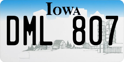 IA license plate DML807