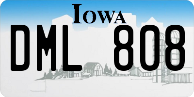 IA license plate DML808