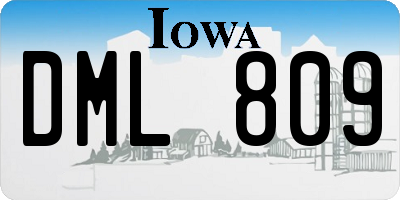 IA license plate DML809