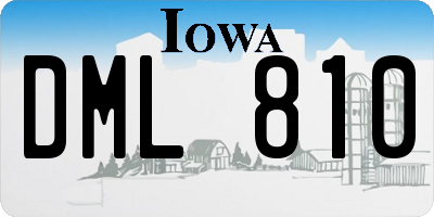IA license plate DML810
