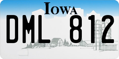 IA license plate DML812