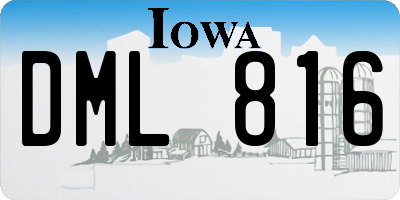 IA license plate DML816