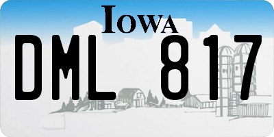 IA license plate DML817