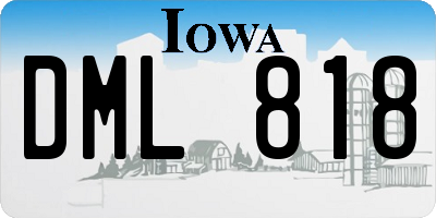 IA license plate DML818