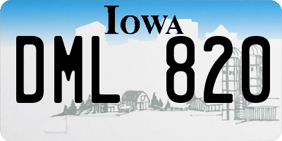 IA license plate DML820