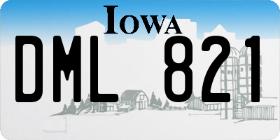 IA license plate DML821