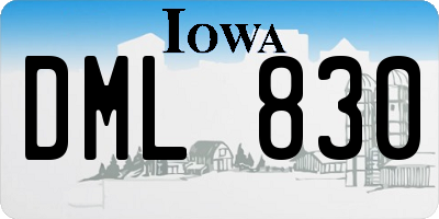 IA license plate DML830