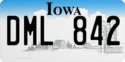 IA license plate DML842