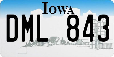 IA license plate DML843