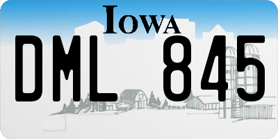 IA license plate DML845
