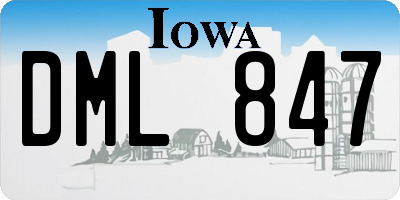 IA license plate DML847