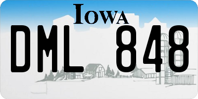 IA license plate DML848
