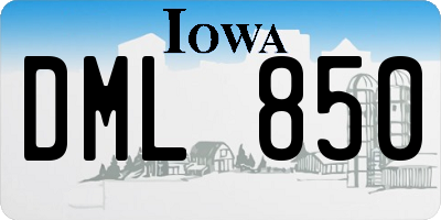 IA license plate DML850