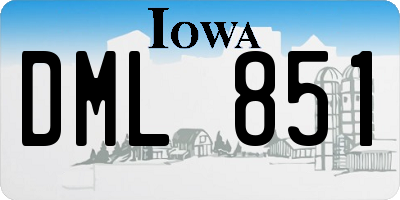 IA license plate DML851