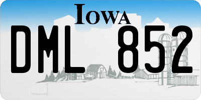 IA license plate DML852