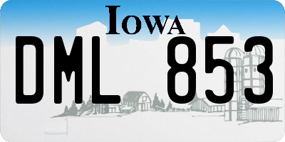 IA license plate DML853