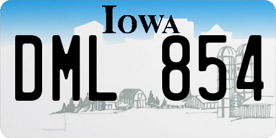 IA license plate DML854