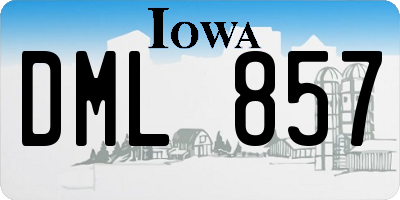 IA license plate DML857
