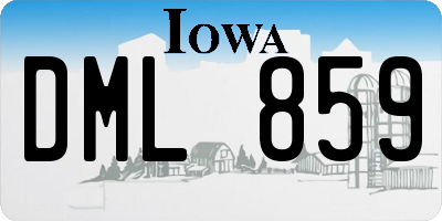 IA license plate DML859