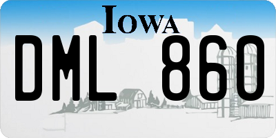 IA license plate DML860