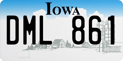 IA license plate DML861