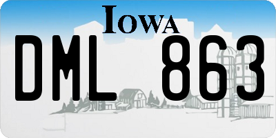 IA license plate DML863