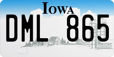 IA license plate DML865