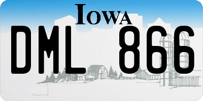IA license plate DML866