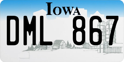 IA license plate DML867