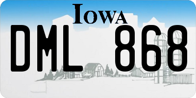 IA license plate DML868