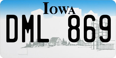 IA license plate DML869