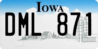 IA license plate DML871