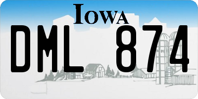 IA license plate DML874