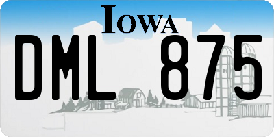 IA license plate DML875