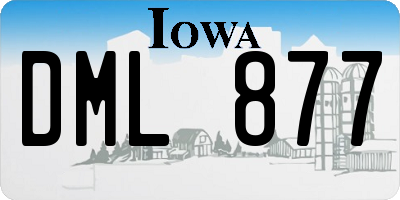 IA license plate DML877