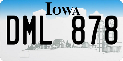 IA license plate DML878
